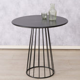 Hectarul - Masa de dining rotunda neagra din metal Ø75 cm Cinderella Boltze